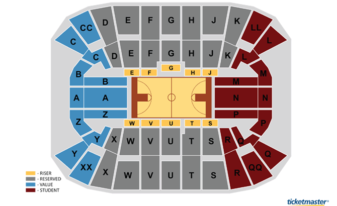 Mullins Center Seating Chart